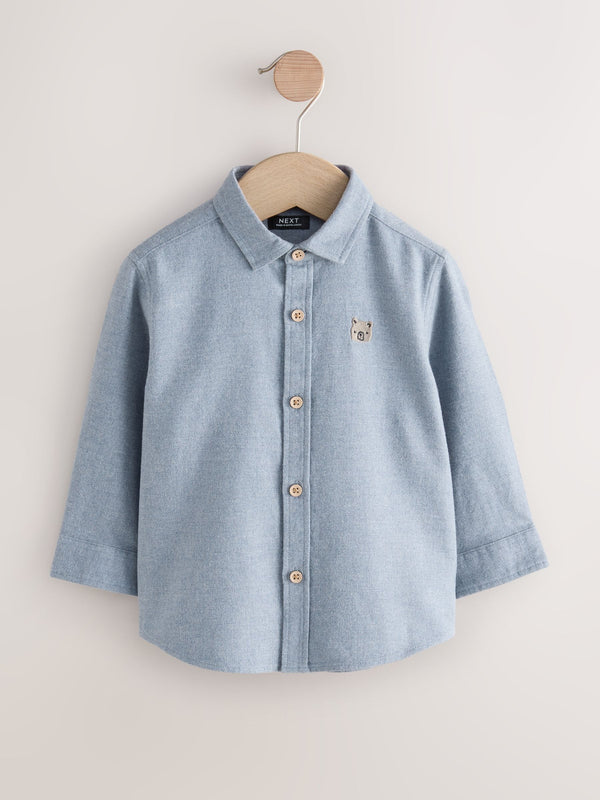 Blue Long Sleeve Melange Character Shirt (3mths-7yrs)