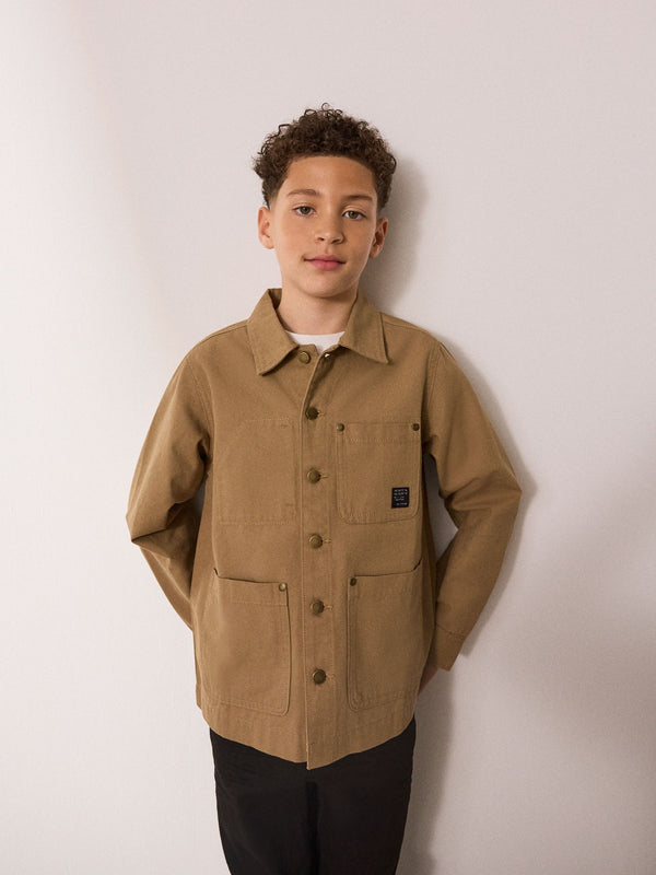 Tan Brown Canvas Overshirt (3-16yrs)