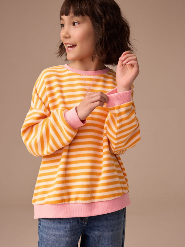 Orange/Pink Oversized Cosy Rib Sweatshirt (3-16yrs)