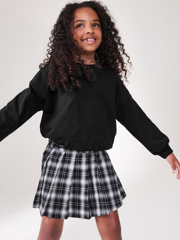 Black Boxy Bubble Hem Sweatshirt (3-16yrs)