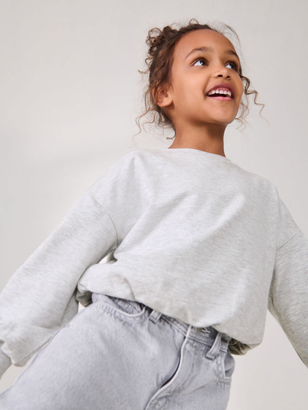 Grey Boxy Bubble Hem Sweatshirt (3-16yrs)