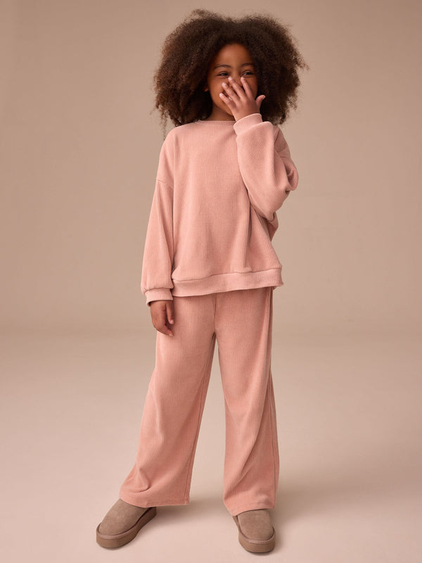 Pink Cord Long Sleeve Set (3-16yrs)