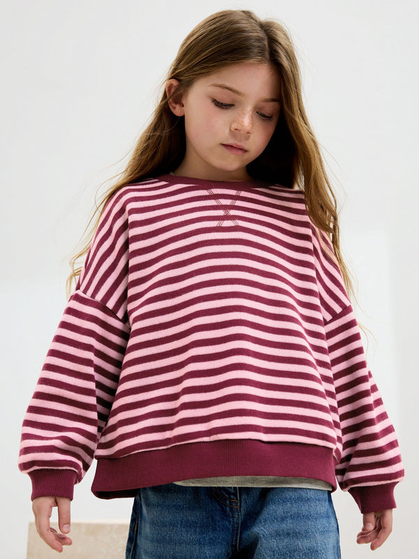 Pink/Plum Oversized Cosy Rib Sweatshirt (3-16yrs)