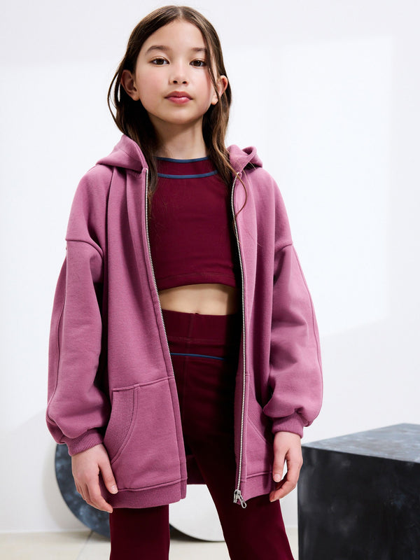 Berry Pink Zip Through Hoodie (3-16yrs)
