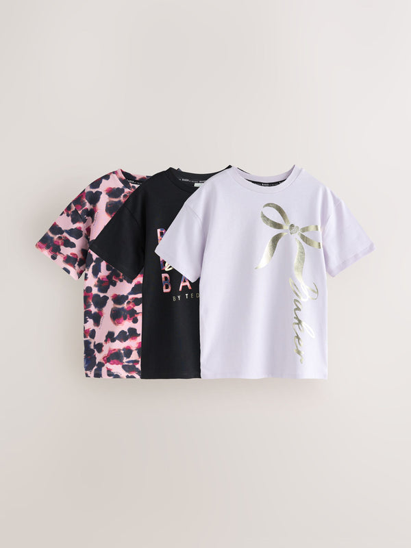 Baker By Ted Baker 3 Pack Oversized Graphic Print T-Shirts
