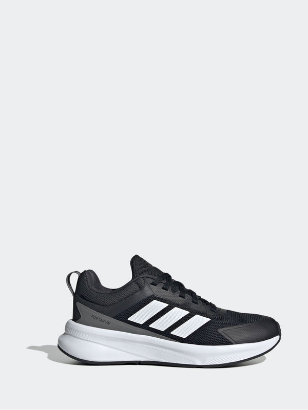 adidas Black/White Fortarun 4.0 Lace Junior Trainers