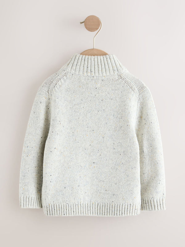 Neutral Knitted Quarter Zip Jumper (3mths-7yrs)