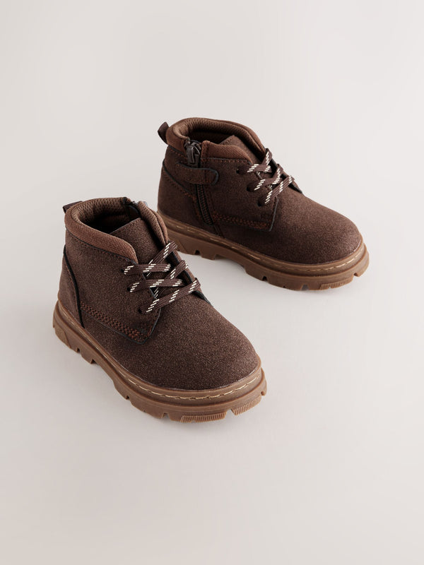Chocolate Brown Lace-Up Boots