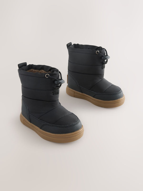 Black Thermal Thinsulate™ Lined Quilted Water Resistant Boots
