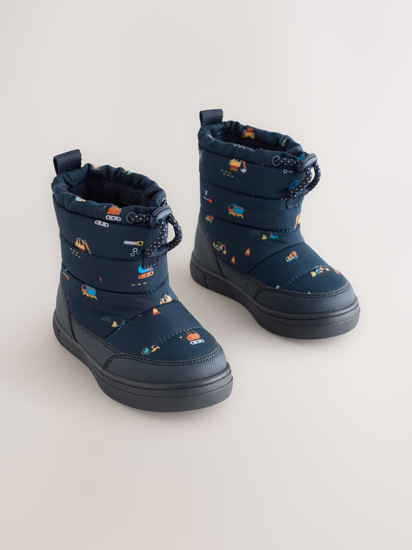 Blue Navy Transport Thermal Thinsulate™ Lined Quilted Water Resistant Boots