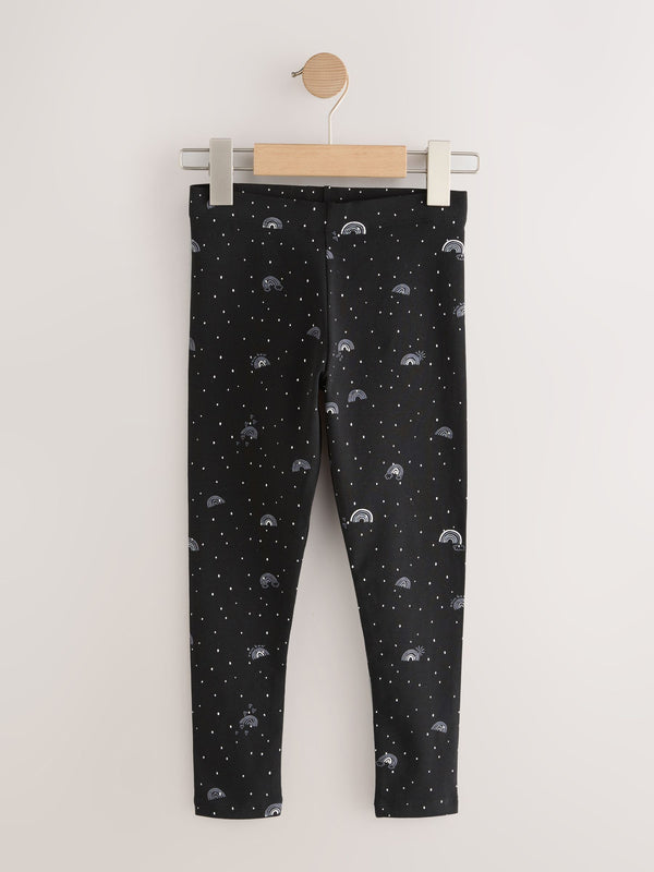Black and White Rainbow Printed Leggings (3-16yrs)