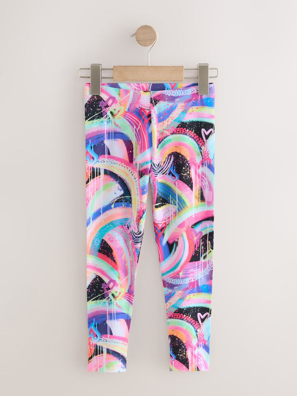 Bright Rainbow Printed Leggings (3-16yrs)