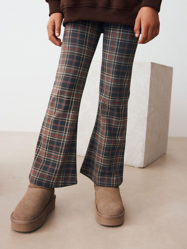 Brown Check 1 Pack Flare Leggings (3-16yrs)