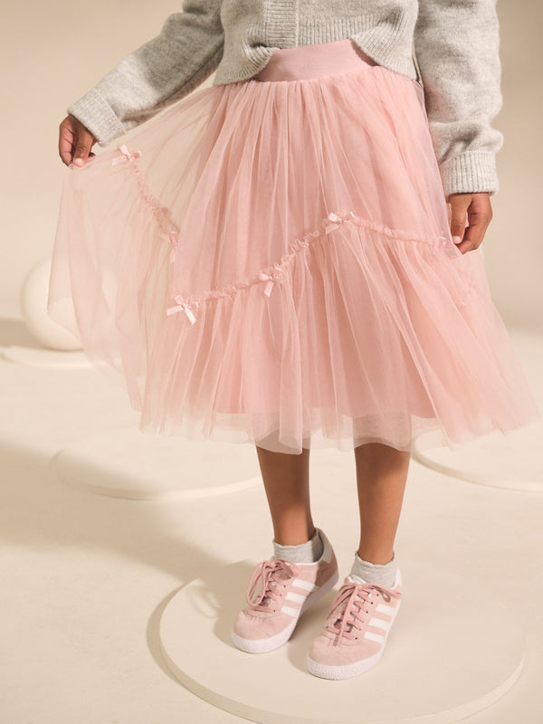 Pink Bow Detail Mesh Skirt (3-16yrs)