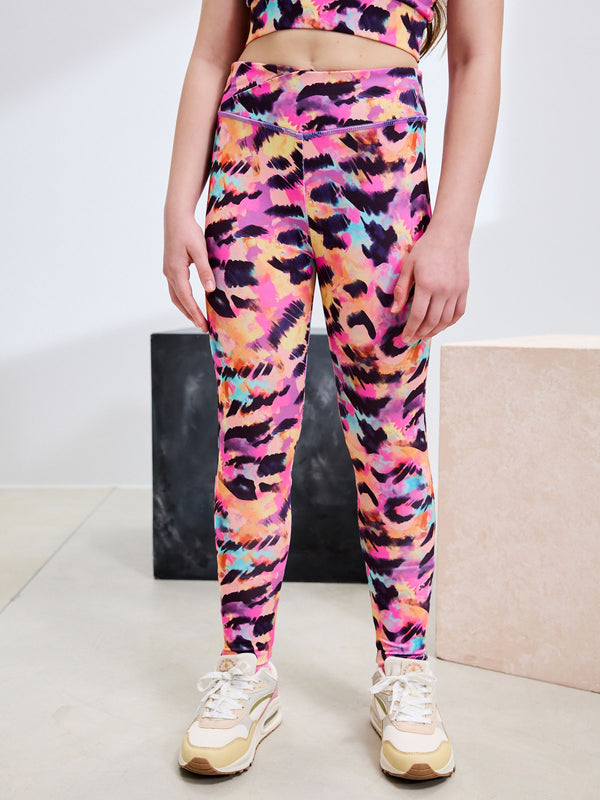 Multi Animal Print Sports Leggings (3-16yrs)