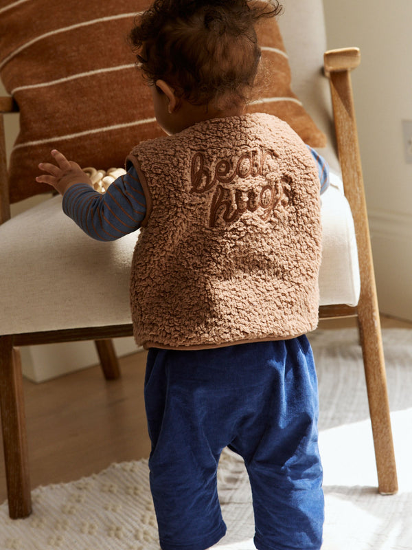 Navy Animal Borg Baby Gilet Top and Leggings Set (0mths-2yrs)