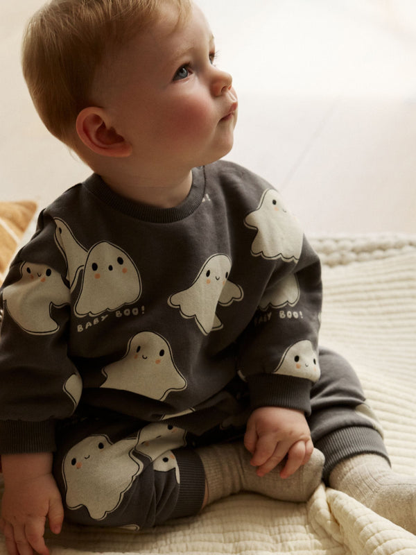 Mono Ghost Baby Halloween Sweat Top and Joggers Set (0mths-3yrs)