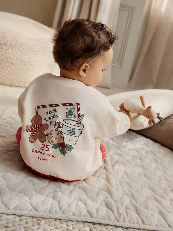 Red Graphic Print Christmas Sweat and Joggers Baby Set (0mths-2yrs)