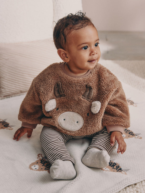 Brown Hamish Fleece Baby Sweat and Legging Set (0mths-2yrs)