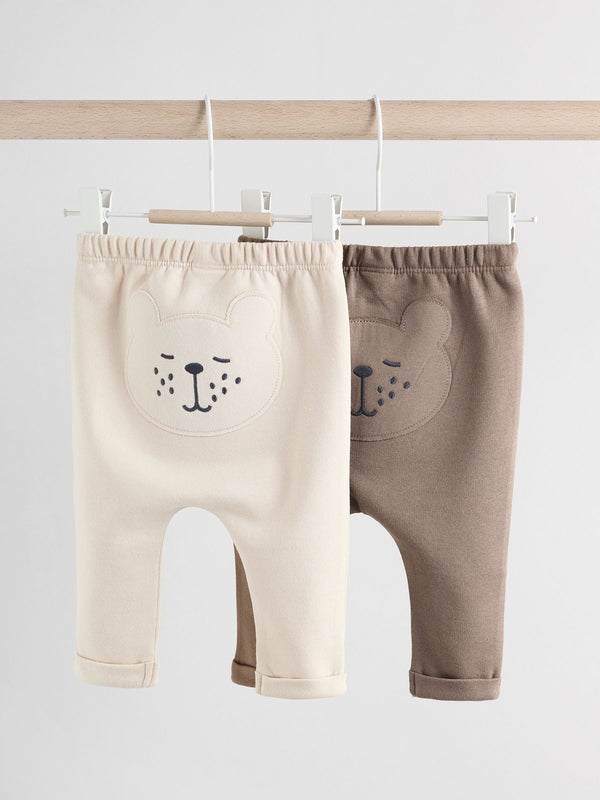 Neutral Bear Baby 100% Cotton Leggings 2 Pack (0mths-2yrs)