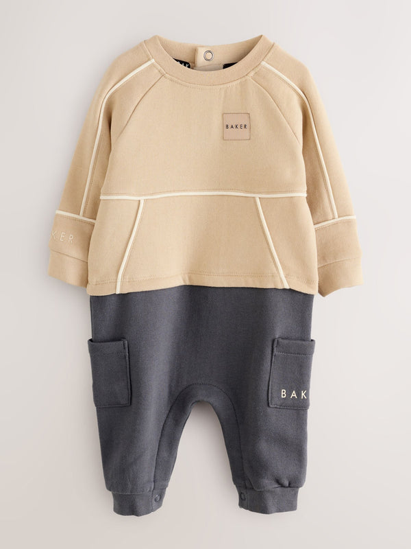 Baker by Ted Baker Panel Stone and Black Romper