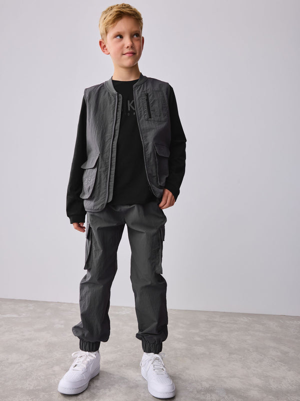 Baker by Ted Baker Black Gilet T-Shirt and Trousers Set