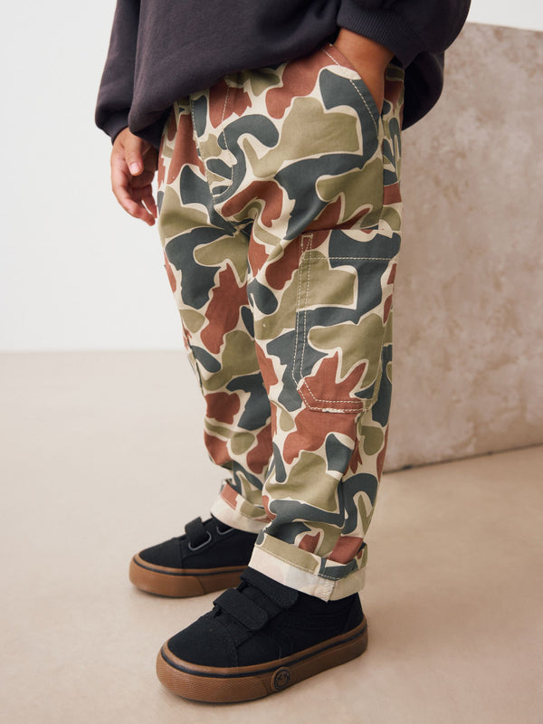 Red/Green Camo Side Pocket Pull On Trousers (3mths-7yrs)