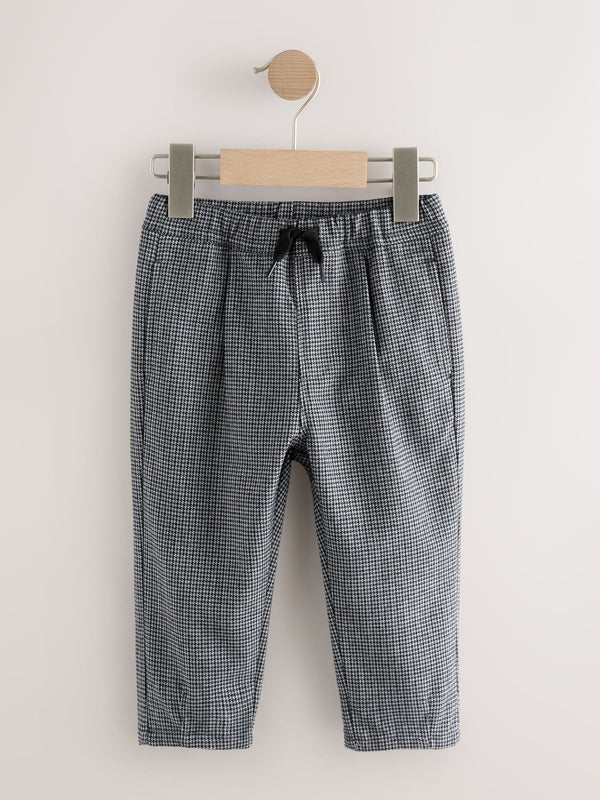 Black/White Grid Check Pull On Smart Trousers (3mths-7yrs)