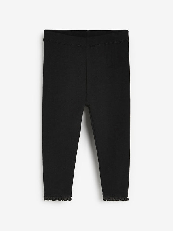 Black lace trim leggings immediate