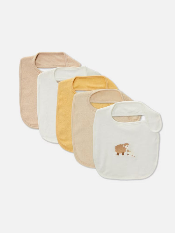 Primark sheep 5 pk cotton bibs