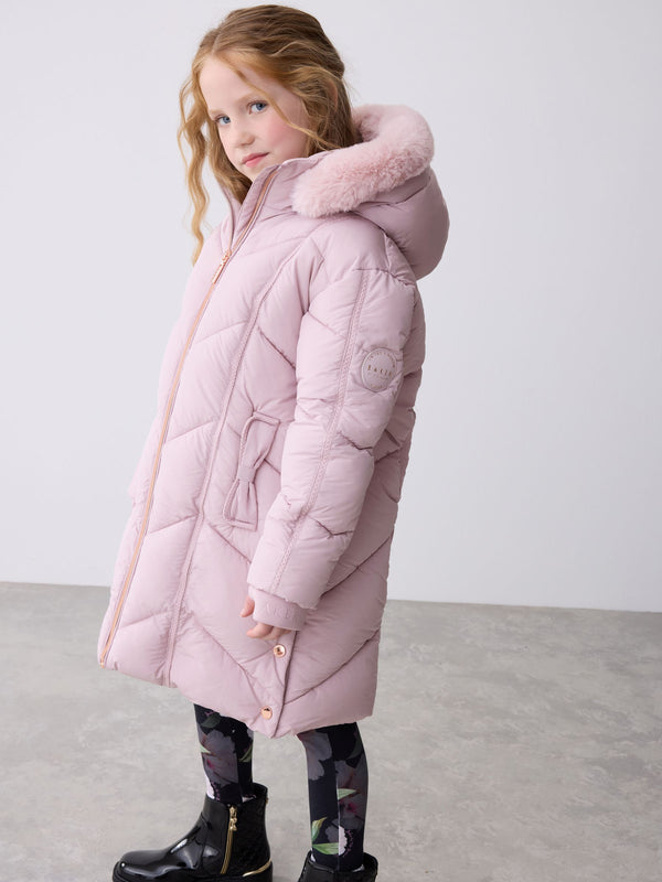 Baker by Ted Baker Shower Resistant Bow Pocket Chevron Padded Coat