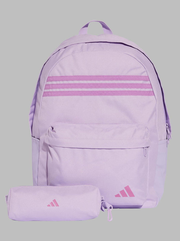 adidas Purple 3 Stripe Pencil case & Backpack