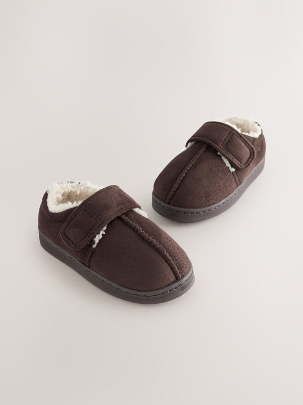 Chocolate Brown Warm Lined Cupsole Slippers