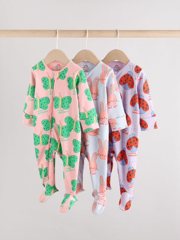 Bright Baby Two Way Zip Sleepsuits 3 Pack