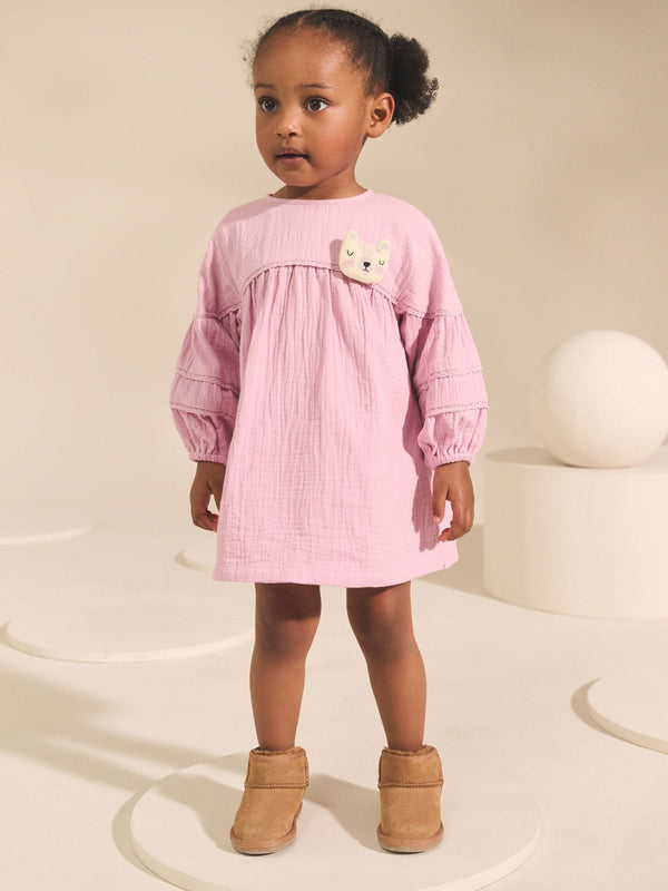 Pink Character Textured Dress (3mths-8yrs)