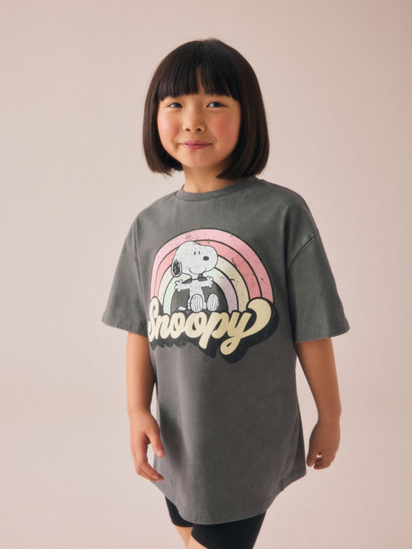 Grey Snoopy Peanuts License Graphic T-Shirt (3-16yrs)