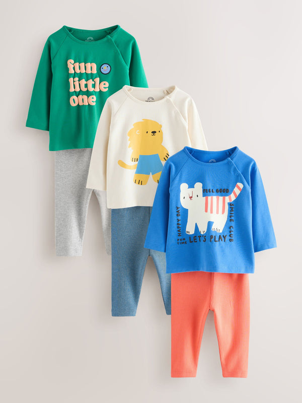 Bright Character Baby Tops and Leggings Set 6 Piece (0mths-3yrs)
