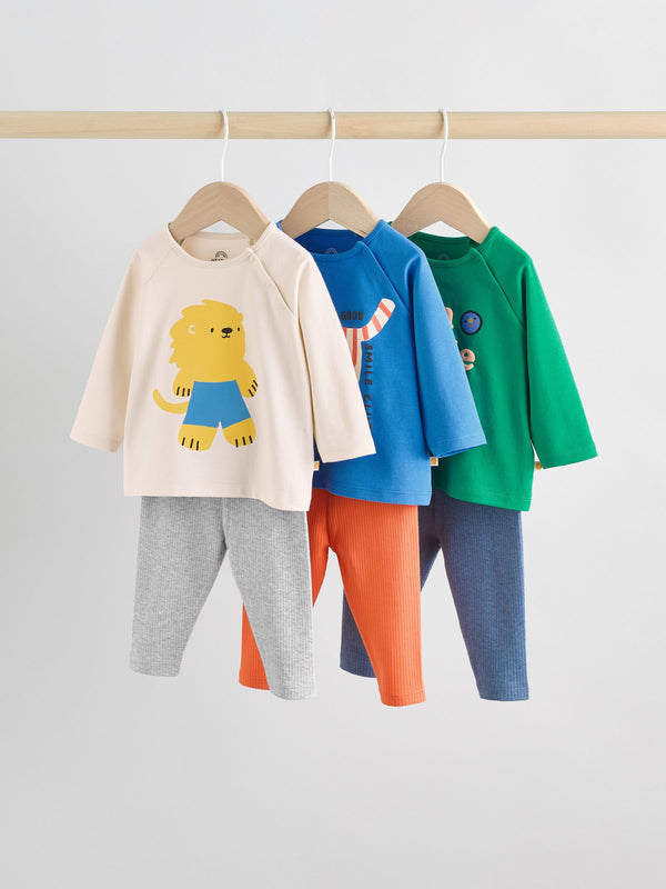 Bright Character Tops and Leggings 6 Piece Baby Set (0mths-3yrs)