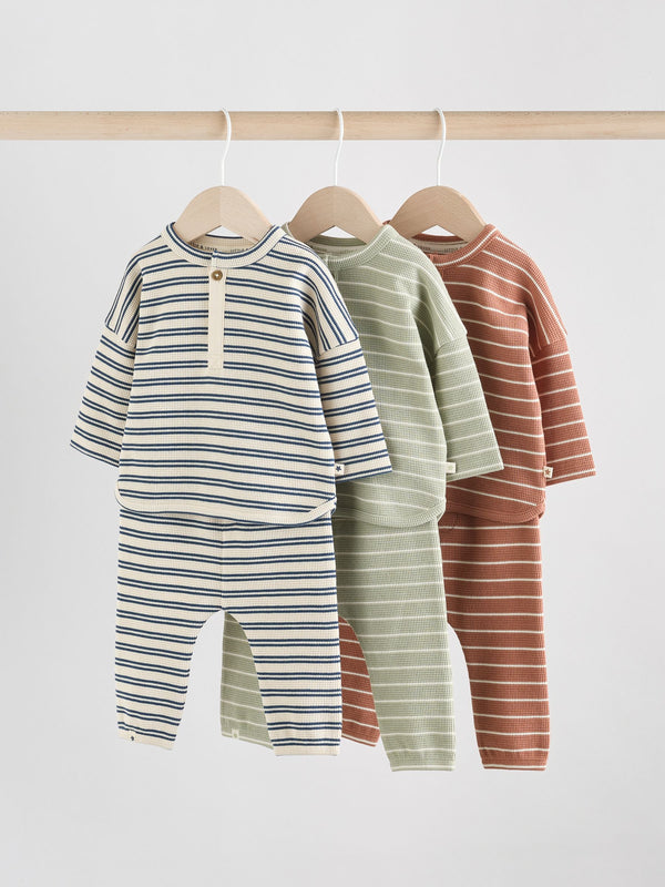 Mineral Stripe Baby Tops and Leggings Set 6 Piece (0mths-3yrs)
