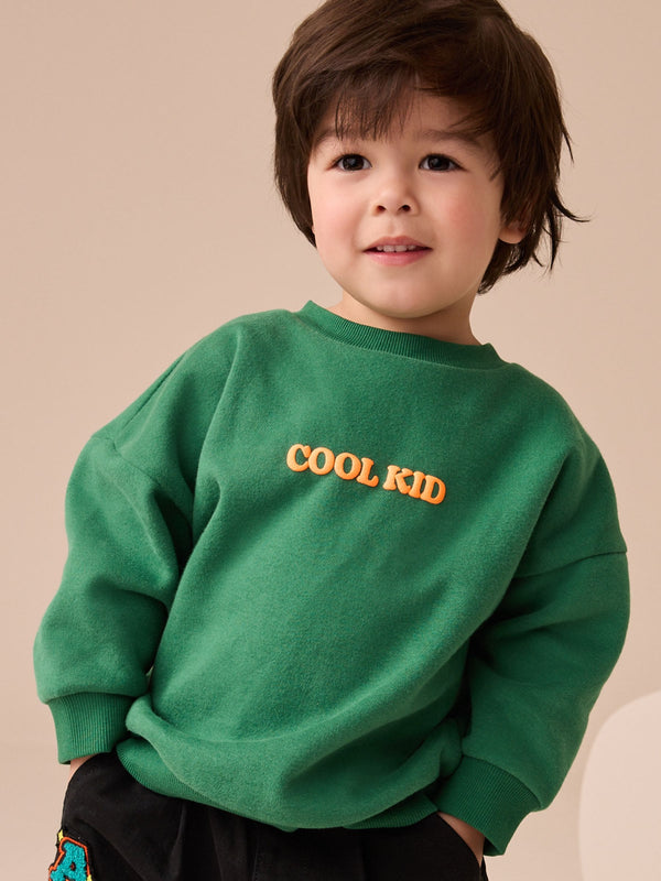 Green/Orange All-Over Print Crew Neck Sweatshirt (3mths-7yrs)