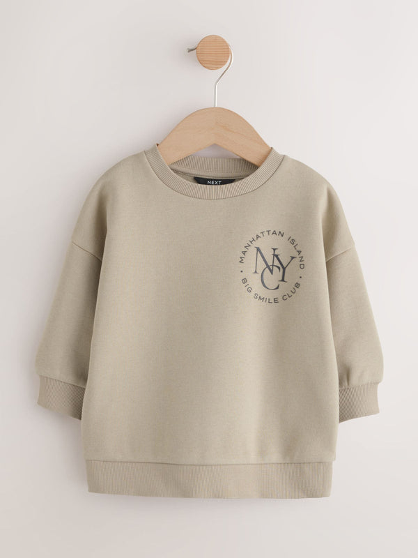 Cement Printed Crew Neck Jersey Sweatshirt (3mths-7yrs)