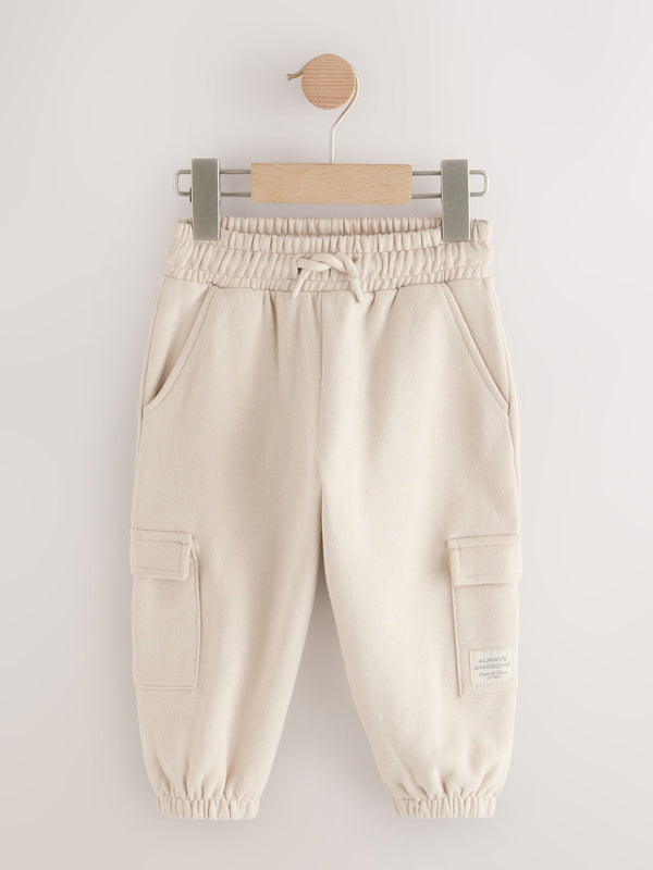 Ecru Soft Touch Jersey Utility Joggers (3mths-7yrs)