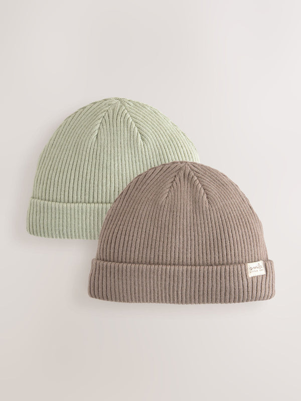 Minerals 2 Pack Baby Beanie Knitted Hats (0mths-2yrs)