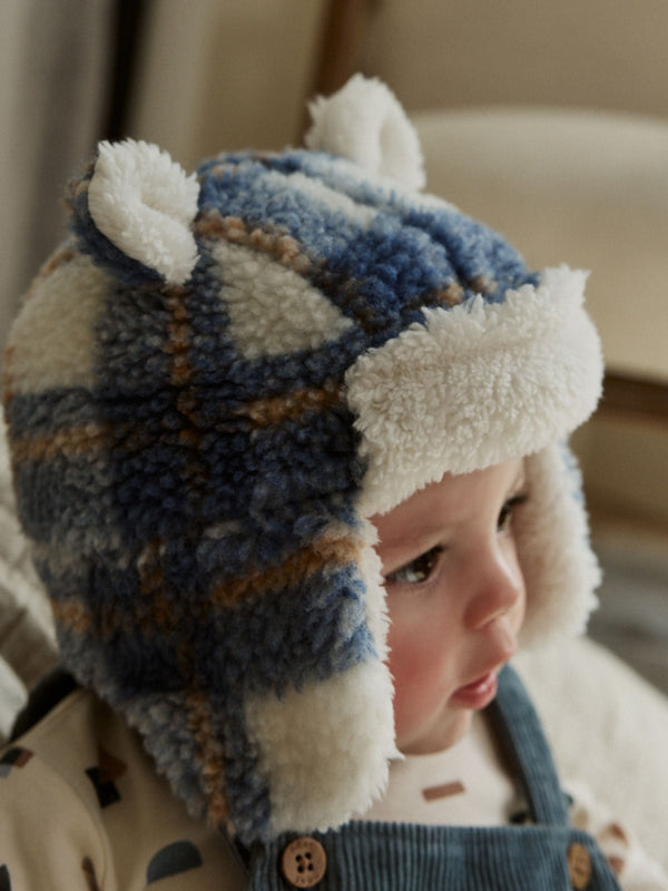 Blue Baby Borg Traper Hat (0mths-2yrs)