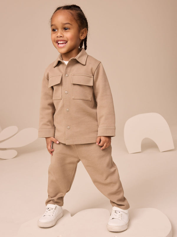 Tan Brown T-Shirt And Joggers 3 Piece Set (3mths-7yrs)