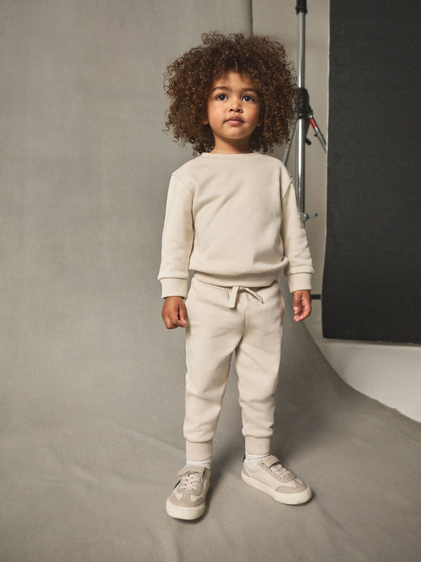 Ecru Off White Plain Sweatshirt And Joggers Set (3mths-7yrs)