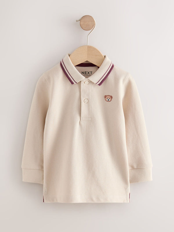 Cream Long Sleeve Polo Shirt (3mths-7yrs)