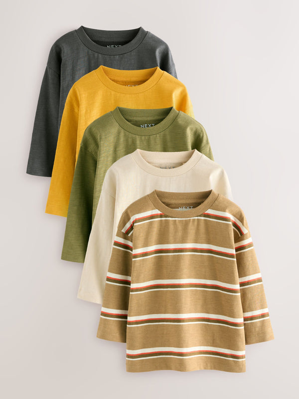 Yellow/Green Long Sleeve T-Shirts 5 Pack (3mths-7yrs)