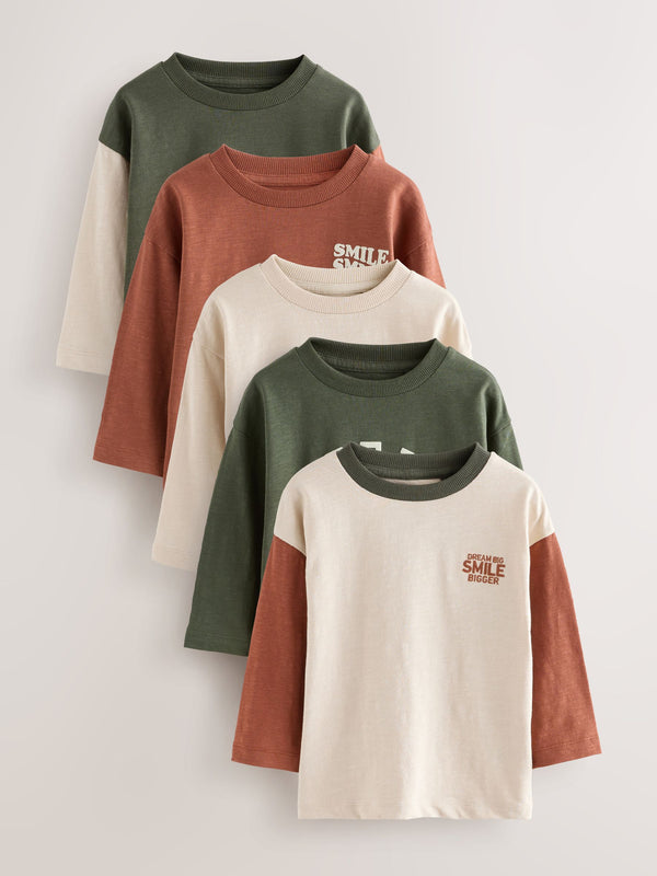 Multi Minerals Long Sleeve T-Shirts 5 Pack (3mths-7yrs)