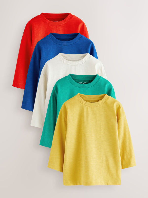 Multi Bright Long Sleeve T-Shirts 5 Pack (3mths-7yrs)